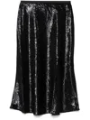 Polo Ralph Lauren Lamé Midi Skirt In Black