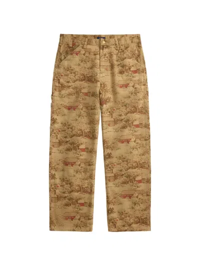 Polo Ralph Lauren Landscape-print Straight-leg Trousers In Multi