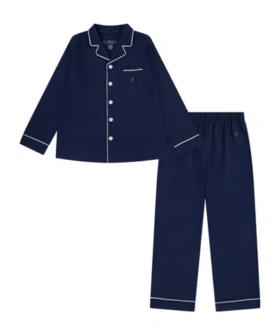 Polo Ralph Lauren Kids' Lapelcollar Loungewear Set In Blue