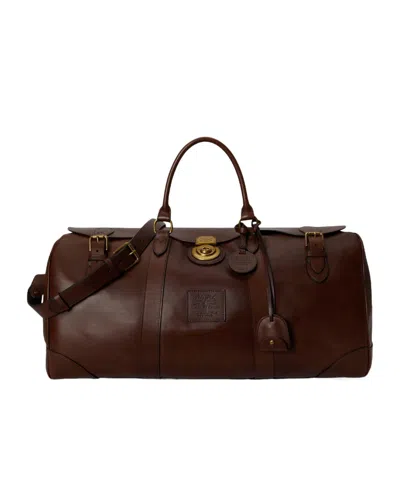 Polo Ralph Lauren Large Cowhide Tote Bag In Brown