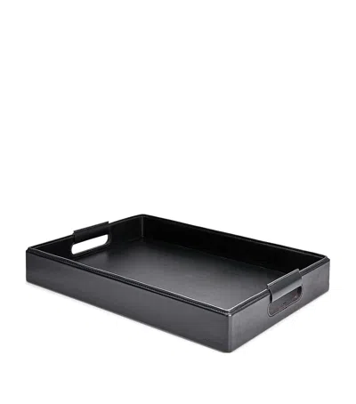 Polo Ralph Lauren Large Leather Wyatt Tray In Black