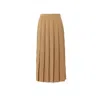 Polo Ralph Lauren Large Pleated Midi Skirt In Yellow