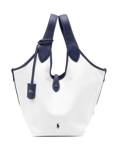Polo Ralph Lauren Large Polo Play Canvas Tote Bag In White