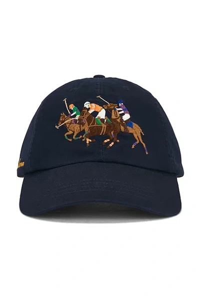 Polo Ralph Lauren Large Polo Players Embroidered Sport Cap In Blue