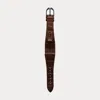 Polo Ralph Lauren Large Stirrup Alligator Watch Strap In Brown/black