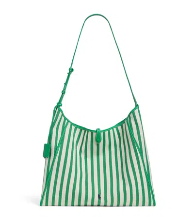 Polo Ralph Lauren Large Stripe Play Messenger Cross-body Bag In Green