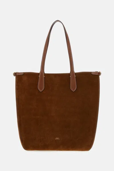 Polo Ralph Lauren Large Tote Bag In Brown