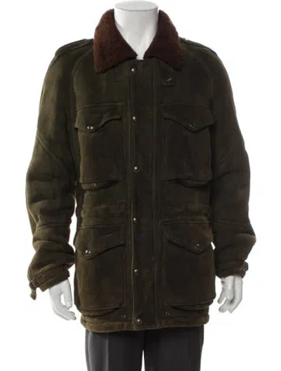 Pre-owned Polo Ralph Lauren Late 1990's - Early 2000's Shearling Utility Jacket In Green