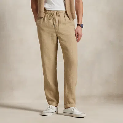 Polo Ralph Lauren Polo Prepster Slim Tapered Linen Pant In Coastalbeige