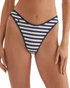 Polo Ralph Lauren Lauren Ralph Lauren High Leg Scoop Waist Bikini Bottom In Blue