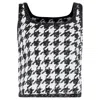 Polo Ralph Lauren Lauren Ralph Lauren Houndstooth Sequined Sleeveless Top In Black And White Cotton In Black
