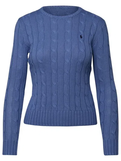 Polo Ralph Lauren Lavender Cotton Sweater In Blue