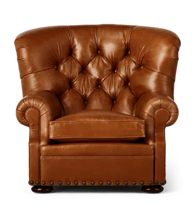 Polo Ralph Lauren Leather And Maple Writers Chair In Brown