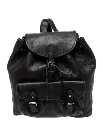 Pre-owned Polo Ralph Lauren Leather Backpack In Black