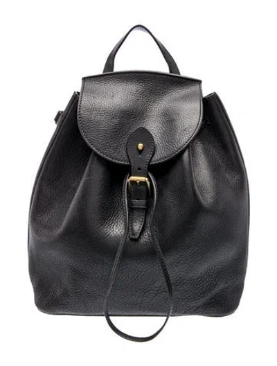 Pre-owned Polo Ralph Lauren Leather Backpack In Black