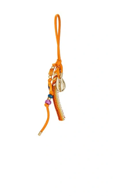 Polo Ralph Lauren Leather Bag Charm Small In Orange