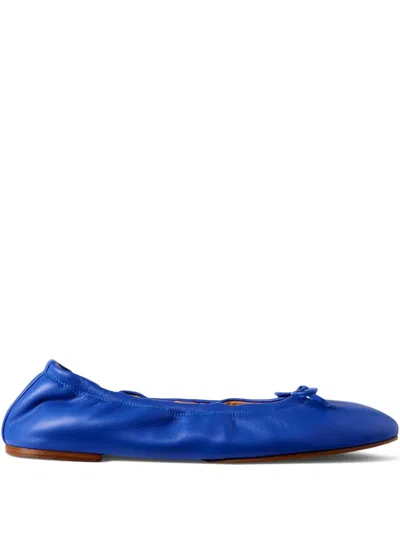 Polo Ralph Lauren Leather Ballet Flats In Blue