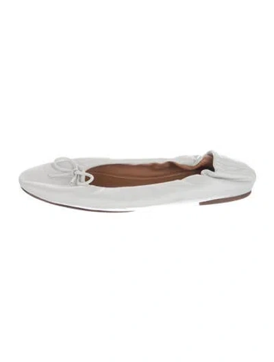 Pre-owned Polo Ralph Lauren Leather Ballet Flats In White