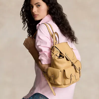 Polo Ralph Lauren Leather Bellport Backpack In Brown