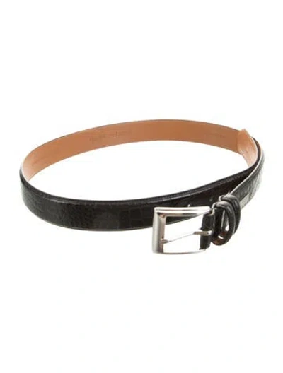 Pre-owned Polo Ralph Lauren Leather Belt In Black