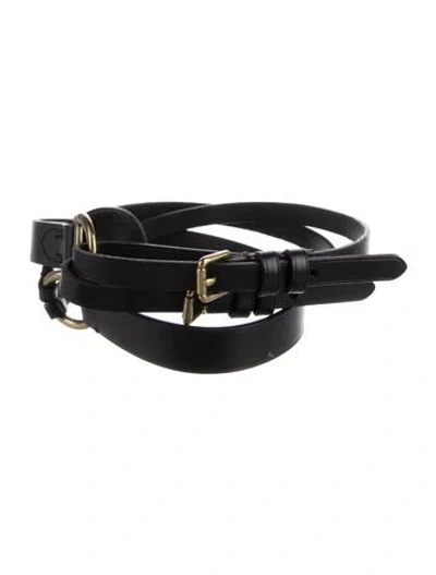 Pre-owned Polo Ralph Lauren Leather Belt In Black