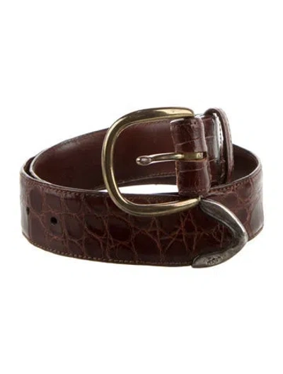 Pre-owned Polo Ralph Lauren Leather Belt In Brown