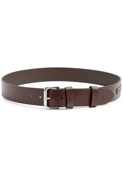 Polo Ralph Lauren Leather Belt In Brown