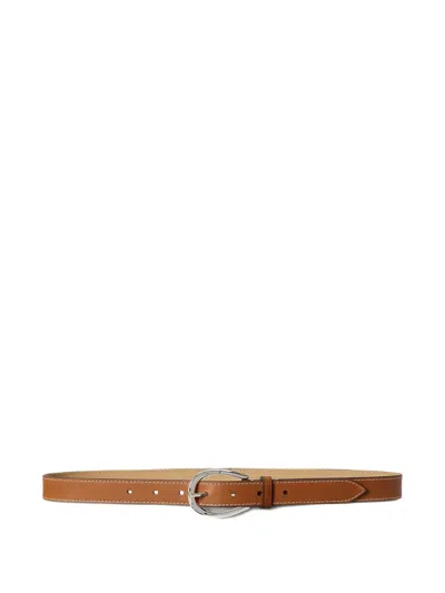 Polo Ralph Lauren Leather Belt In Neutral