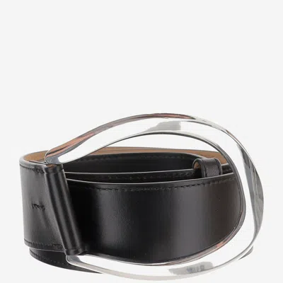 Polo Ralph Lauren Leather Belt With Maxi Buckle In Black