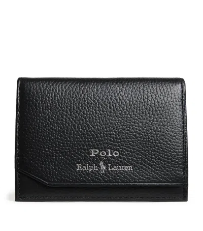 Polo Ralph Lauren Logo-print Full-grain Leather Bifold Cardholder In Black
