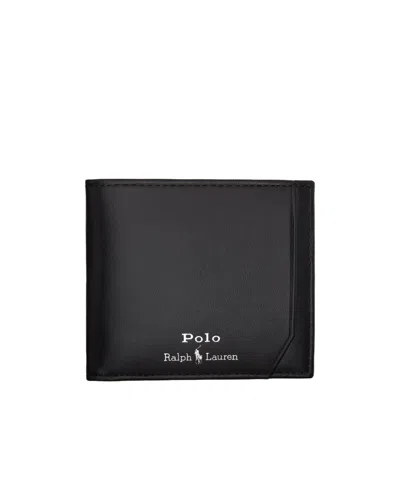 Polo Ralph Lauren Leather Billfold Wallet In Black