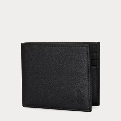 Polo Ralph Lauren Leather Billfold Wallet In Black