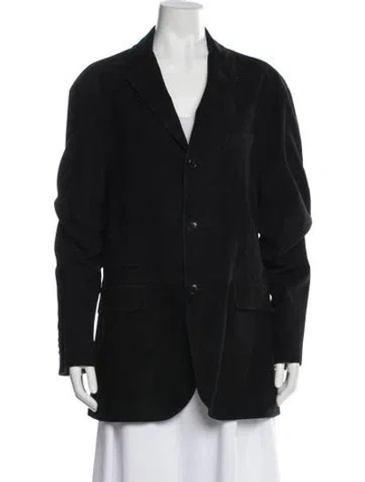 Pre-owned Polo Ralph Lauren Leather Blazer In Black