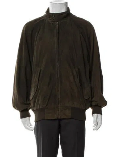 Pre-owned Polo Ralph Lauren Leather Bomber Jacket In Brown