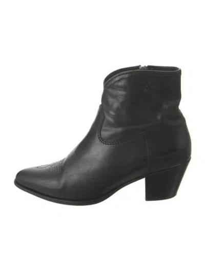 Pre-owned Polo Ralph Lauren Leather Boots In Black
