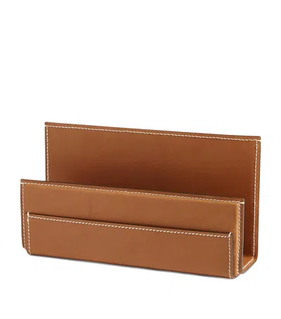 Polo Ralph Lauren Leather Brennan Letter Rack In Brown