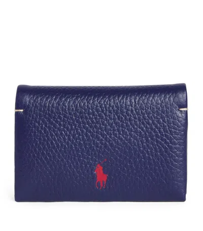 Polo Ralph Lauren Leather Card Holder In Navy