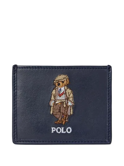 Polo Ralph Lauren Leather Cardholder In Blue