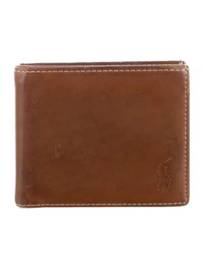 Pre-owned Polo Ralph Lauren Leather Compact Wallet In Neutral