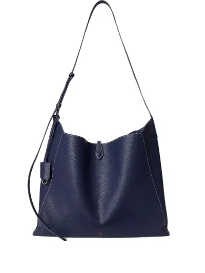 Polo Ralph Lauren Leather Cross Body Bag In Blue