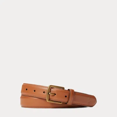 Polo Ralph Lauren Leather Dress Belt In Tan