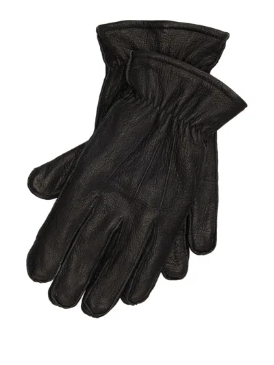 Polo Ralph Lauren Leather Gloves In Black