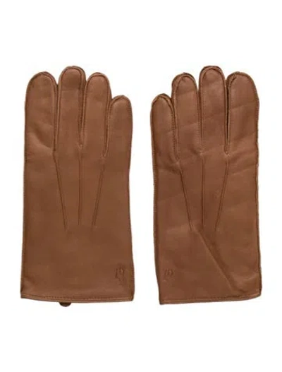 Pre-owned Polo Ralph Lauren Leather Gloves In Brown