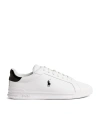 Polo Ralph Lauren White And Blue Leather Sneaker With Logo In White