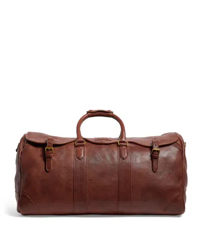 Polo Ralph Lauren Leather Heritage Holdall In Beige