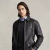 Polo Ralph Lauren Leather Jacket In Gray