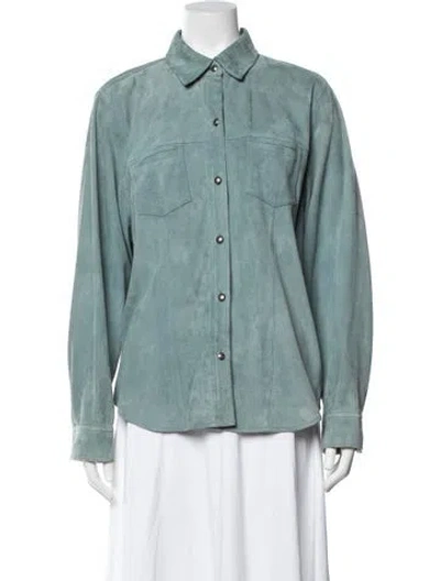Pre-owned Polo Ralph Lauren Leather Jacket In Blue