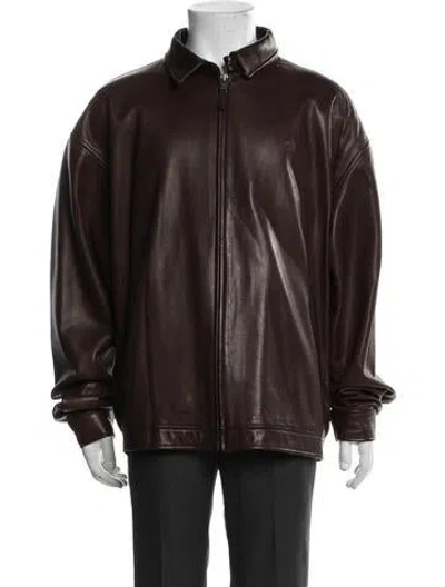 Pre-owned Polo Ralph Lauren Leather Jacket In Brown