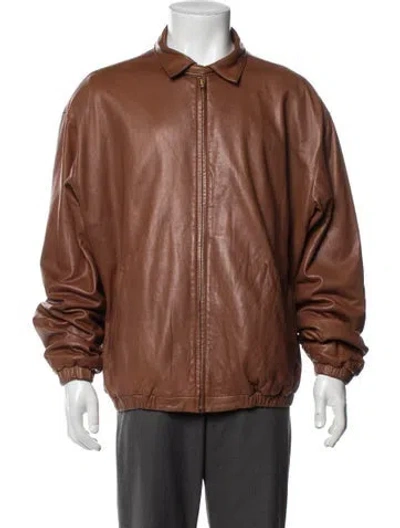 Pre-owned Polo Ralph Lauren Leather Jacket In Brown