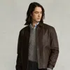 Polo Ralph Lauren Leather Jacket In Brown
